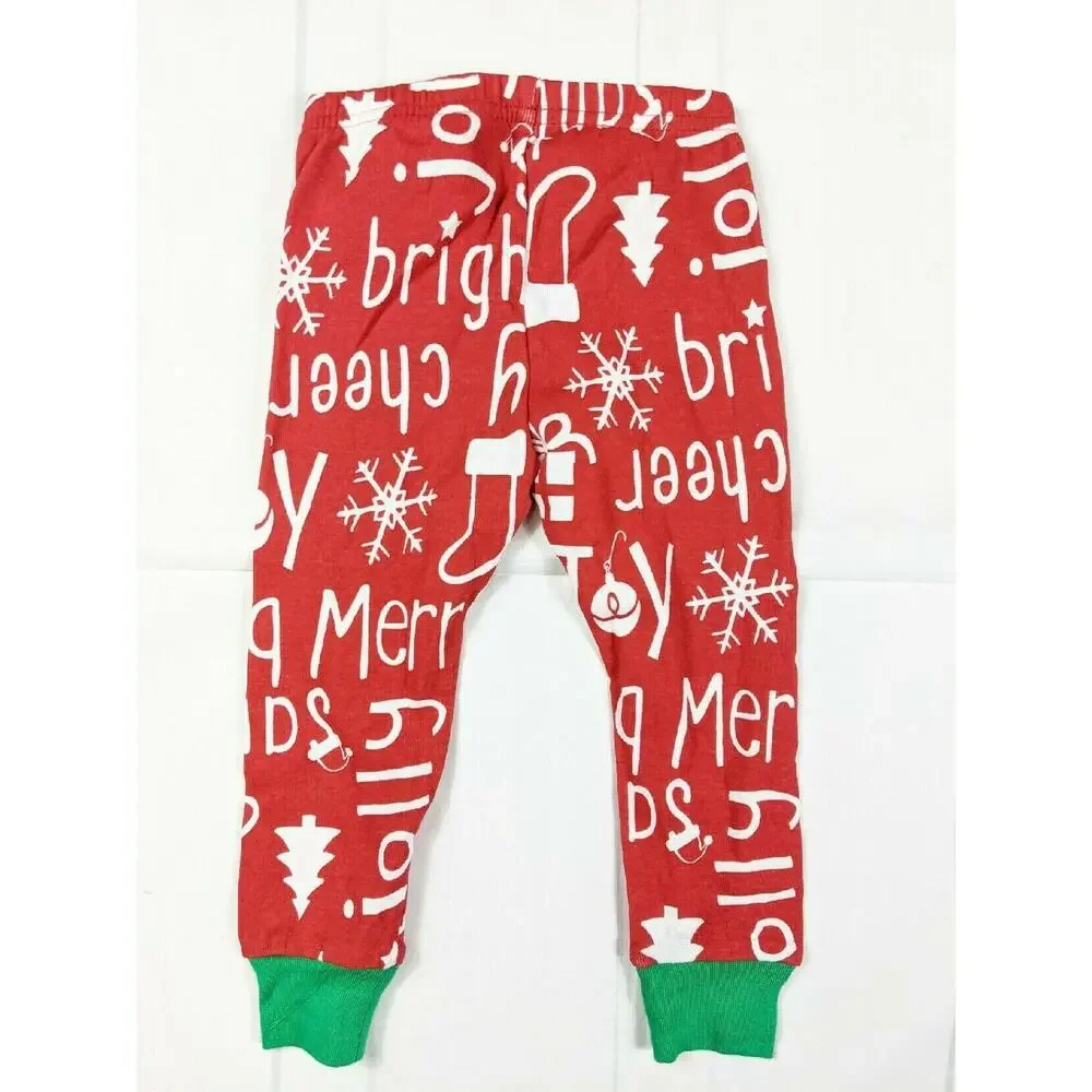 Carter's Red White & Green Holiday Words Pajamas Size 24 Months